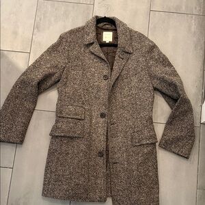 Billy Reid Astor coat - dark brown herringbone tweed MEDIUM new